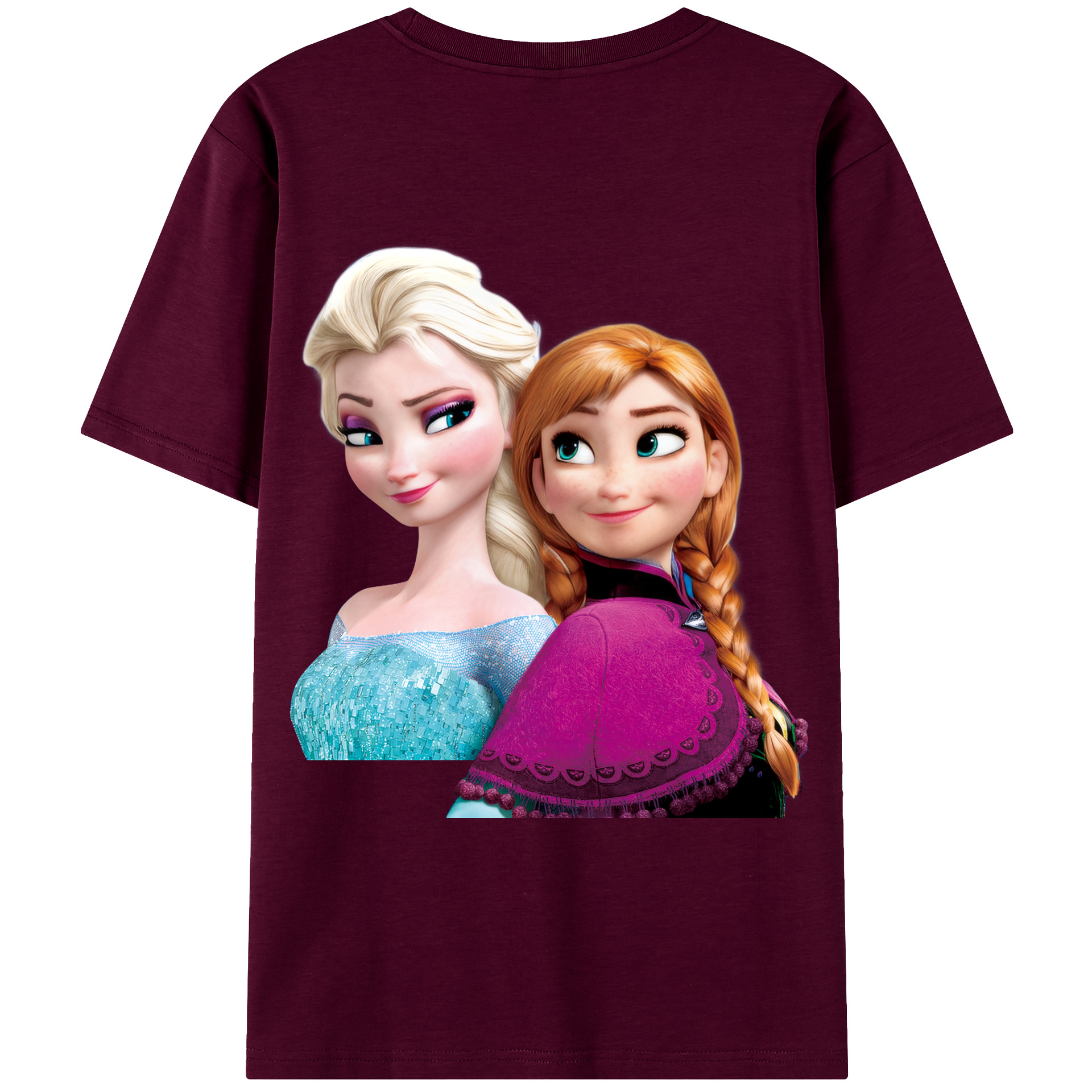 （画像用） アナと雪の女王 アンナ エルサ Frozen Anna Elsa レディース半袖Tシャツ(バックプリント)